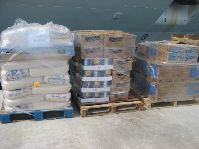 independence-of-the-seas-donations- Haiti Relief Effort - Supplies arrive in Labadee from Independence of the Seas