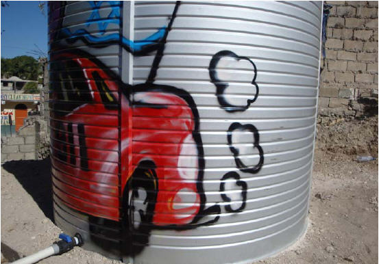 water-tank-2 1,200 gallon water distribution tanks have been placed throughout the camps