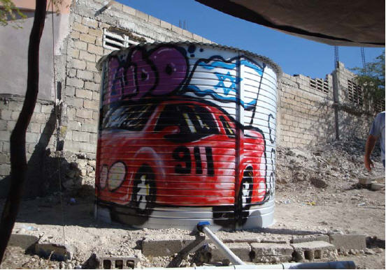 water-tank-3 1,200 gallon water distribution tanks have been placed throughout the camps