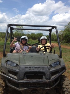 My Mom & Sister Taking a Dune Buggy Ride in Jamaica.