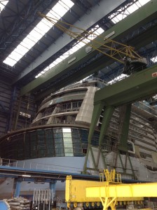 Looking at Two70 from outside Quantum of the Seas During Construction